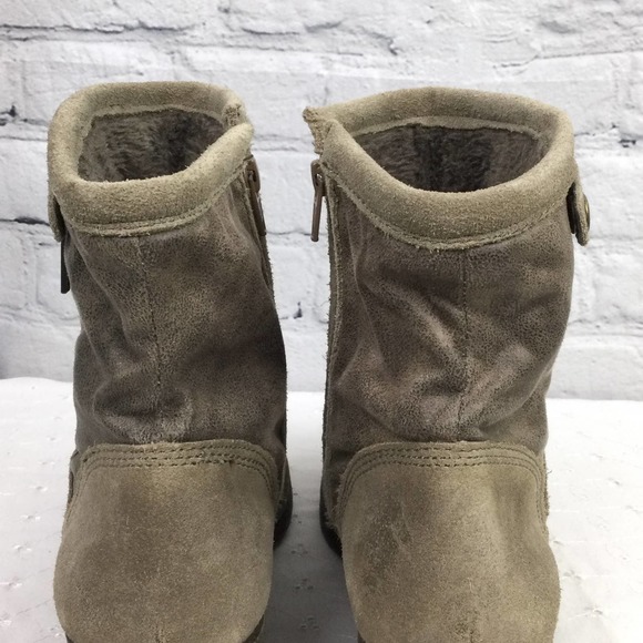 BareTraps Kammy Tan Leather Zip Up Round Toe Chunky Heel Ankle Boot Women's 11M - Picture 7 of 14